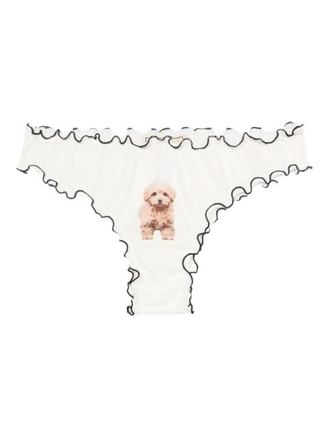 Blumarine ruffled-trim briefs - White - zdjęcie produktu nr 1