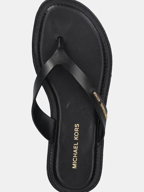 MICHAEL Michael Kors japonki skórzane Koko damskie kolor czarny na płaskim obcasie 40S5KOFA1L.001