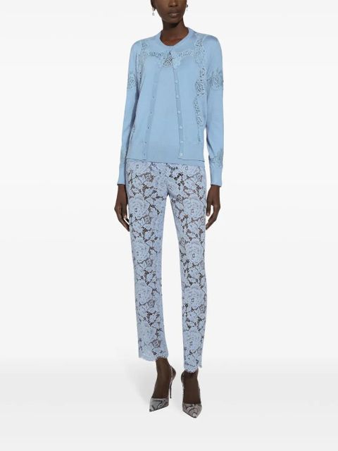 Dolce & Gabbana DNA lace embroidery detailing cardigan - Blue