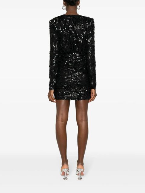 ROTATE BIRGER CHRISTENSEN sequined ruched minidress - Black - zdjęcie produktu nr 2
