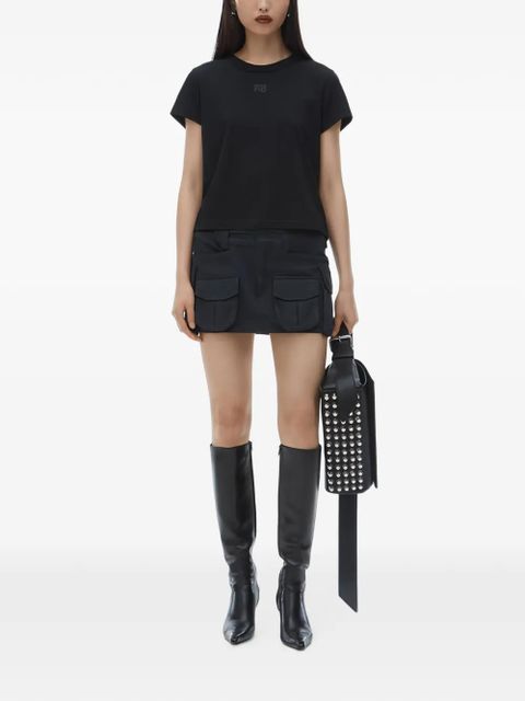 Alexander Wang puff logo shrunken tee in cotton jersey - Black - zdjęcie produktu nr 2