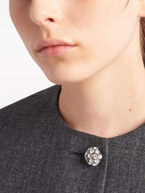 Prada crystal-buttons cropped jacket - Grey