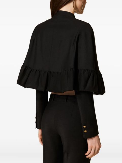TWINSET ruffled cape jacket - Black