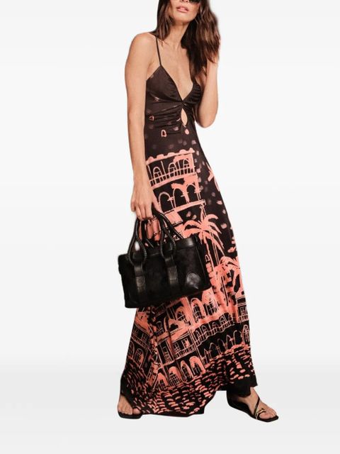 Johanna Ortiz Nuestra Tierra cut-out printed maxi dress - Black
