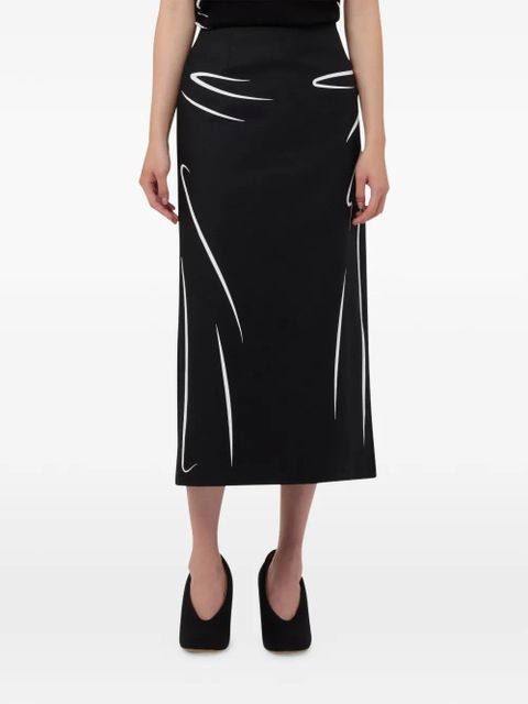 Moschino printed cotton midi skirt - Black - zdjęcie produktu nr 2