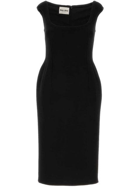 Miu Miu virgin wool midi dress - Black - zdjęcie produktu nr 1