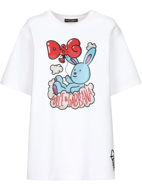 Dolce & Gabbana graphic-print short-sleeved T-shirt - White - zdjęcie produktu nr 1