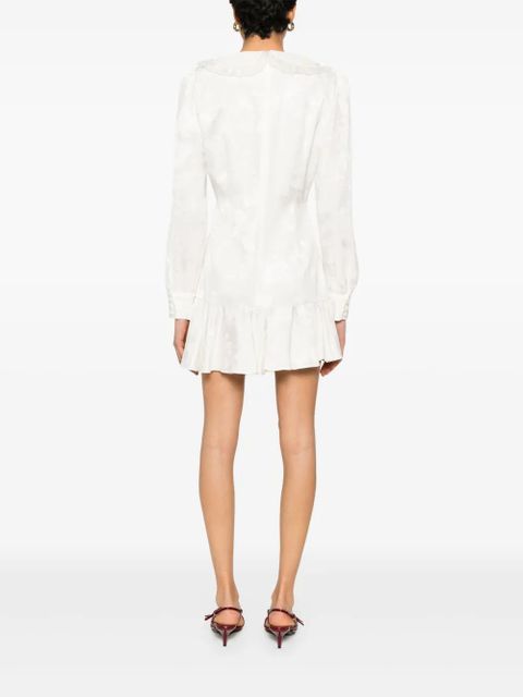 Alessandra Rich Jacquare mini dress - White