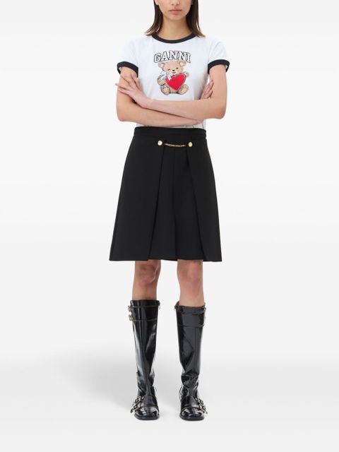 GANNI tailored twill midi skirt - Black