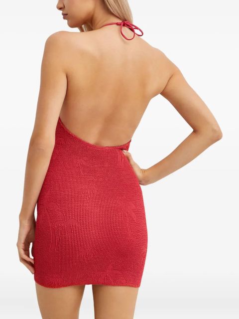 Bond-eye Imogen halterneck palm dress - Red
