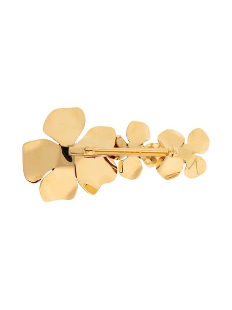 Marni crystal-embellished floral brooch - Red