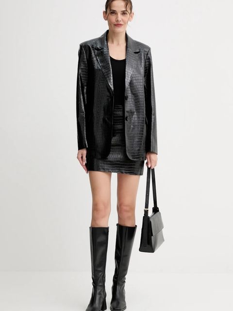 ISABELLE BLANCHE marynarka kolor czarny jednorzędowa gładka IS25FW-J029-T006 - zdjęcie produktu nr 2