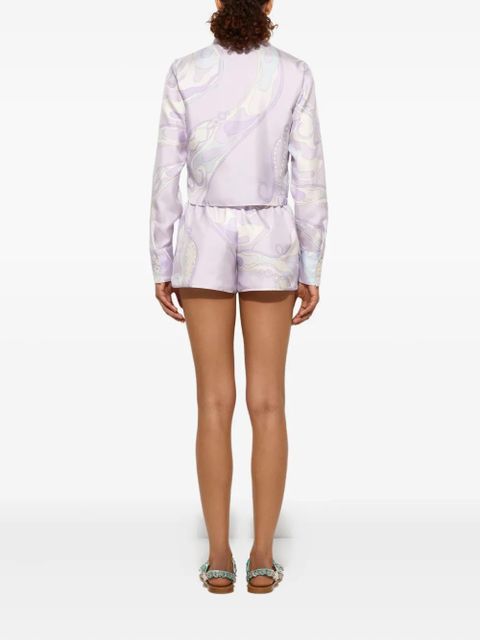 PUCCI Orchidee-print silk shirt - Purple