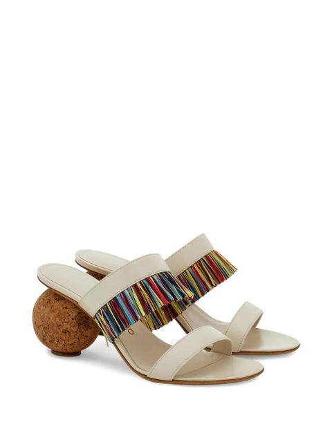 Ferragamo 75mm fringed sandals - White