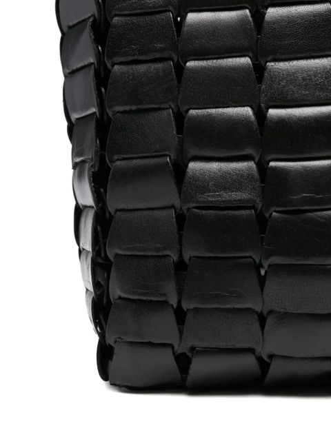 DRAGON DIFFUSION leather woven tote bag - Black