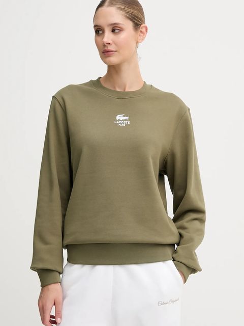 Lacoste bluza bawełniana kolor zielony z nadrukiem SH2736