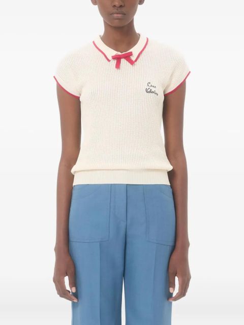 Valentino Garavani bow-detailing top - Neutrals