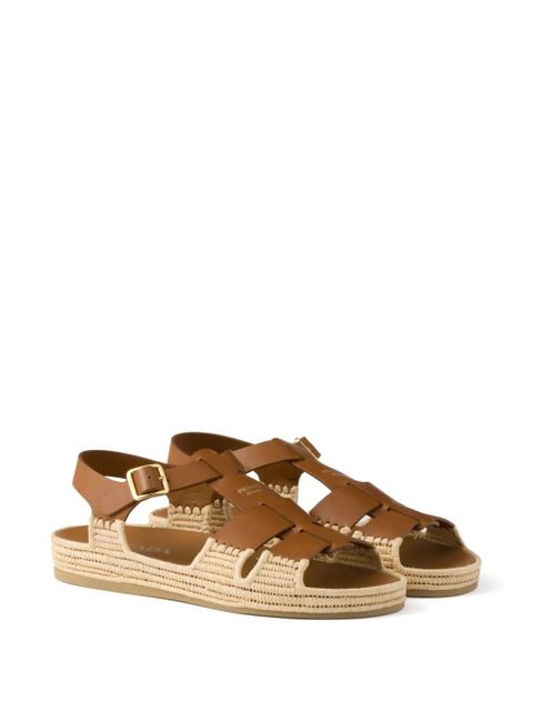 Prada leather sandals - Brown - zdjęcie produktu nr 2