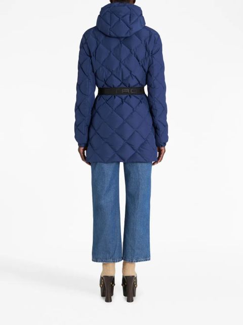 ETRO zipped hooded puffer jacket - Blue
