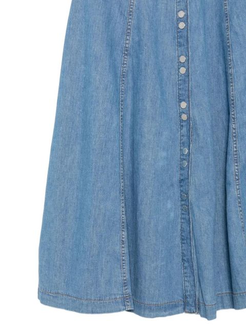 Ba&Sh Laddie button-front denim midi skirt - Blue