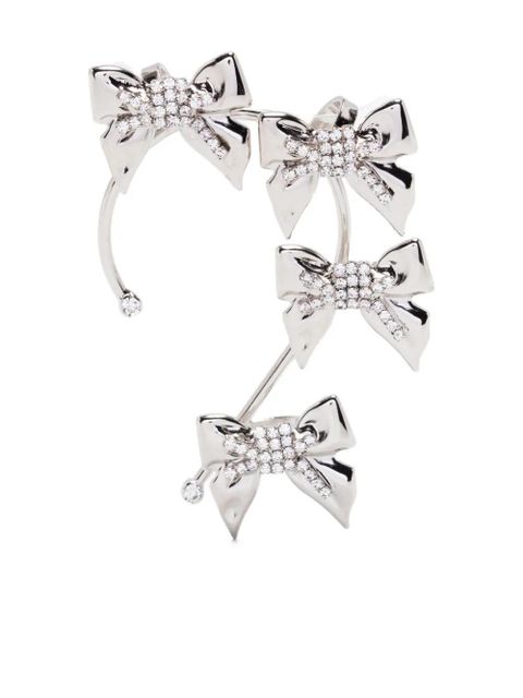 Alessandra Rich bow-embellished ear cuff - Silver - zdjęcie produktu nr 1