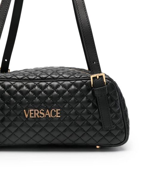 Versace small quilted shoulder bag - Black