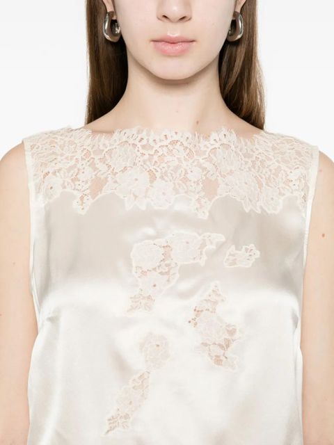 DÔEN Viviane lace-trim blouse - Neutrals