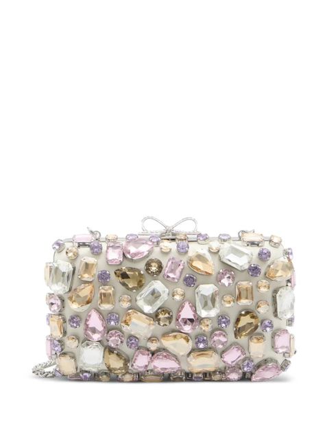 Self-Portrait crystal-embellished clutch bag - White - zdjęcie produktu nr 1