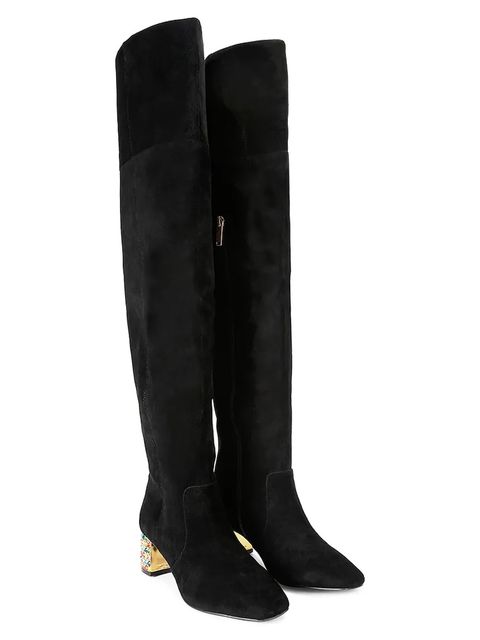 Kurt Geiger London kozaki zamszowe Chelsea Block Otk Boot damskie kolor czarny na słupku 5003300209 - zdjęcie produktu nr 2