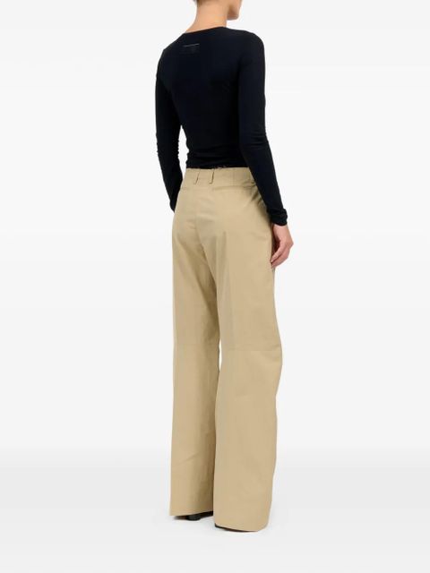 MM6 Maison Margiela belt loops wide tailored trousers - Neutrals
