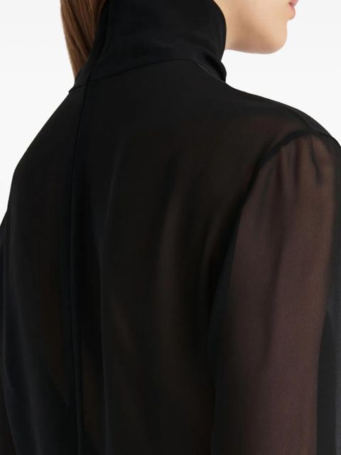 KHAITE roll-neck long-sleeve top - Black