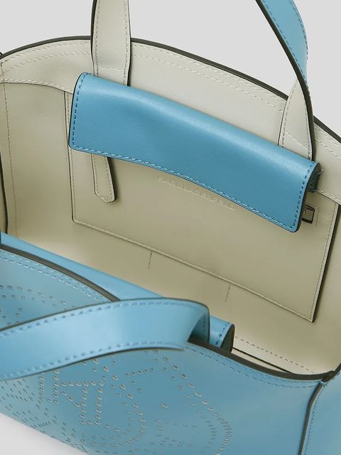 Karl Lagerfeld torebka skórzana K/CIRCLE kolor niebieski A1W30058