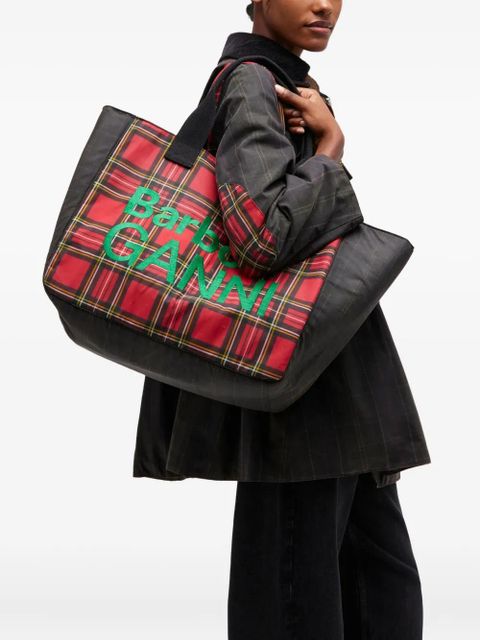 GANNI x Barbour tartan tote bag - Red - zdjęcie produktu nr 2
