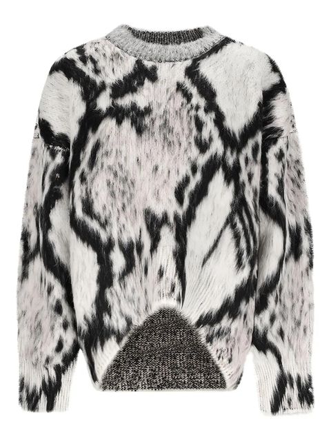 The Attico snake-print mohair sweater - Grey - zdjęcie produktu nr 1