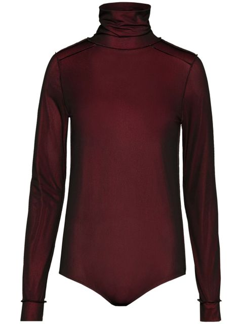 Maison Margiela sheer long-sleeve jersey bodysuit - Red