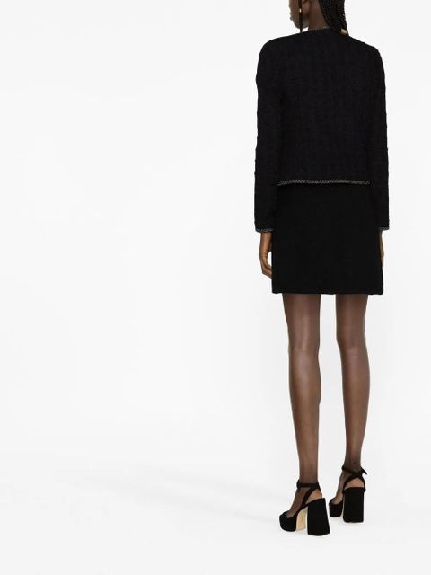 Alessandra Rich button-up bouclé mini skirt - Black - zdjęcie produktu nr 2