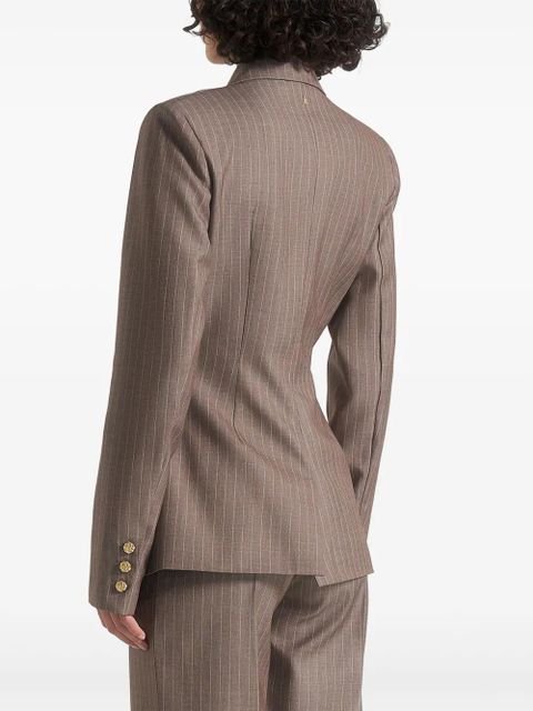 Manière De Voir Maia pinstripe double-breasted blazer - Brown
