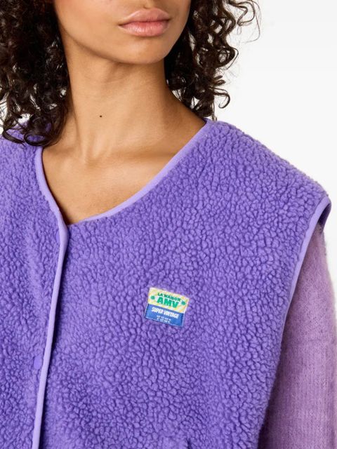 American Vintage Hoktown shearling logo-patch waistcoat - Purple