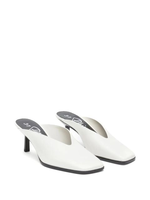 3.1 Phillip Lim 68mm square-toe mules - White