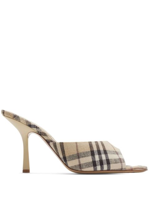 Burberry 90mm check-pattern sandals - Brown - zdjęcie produktu nr 1