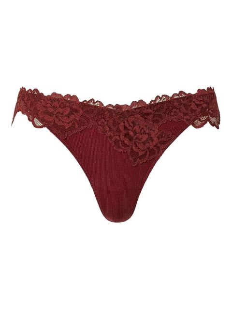 TWINSET ribbed lace thong - Red - zdjęcie produktu nr 1