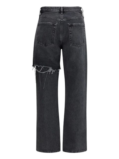 AGOLDE ripped button-fastening five-pockets jeans - Black