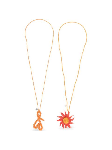 Ruslan Baginskiy flower and heart necklace (set of two) - Silver - zdjęcie produktu nr 1