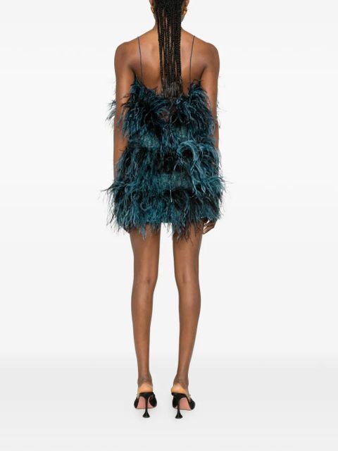 Oséree feathered mini dress - Blue