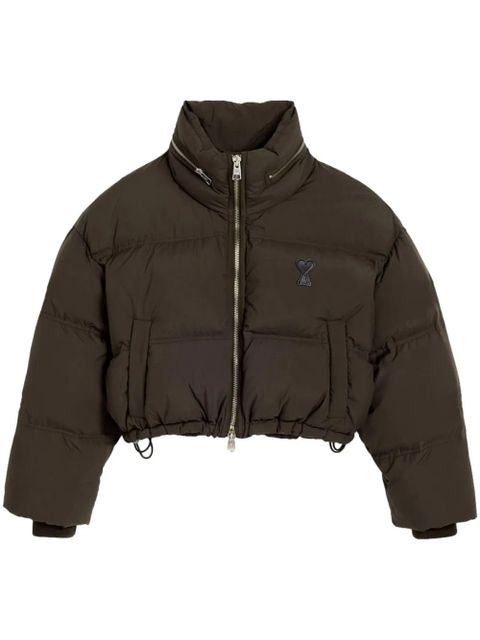 AMI Paris zipped puffer jacket - Brown - zdjęcie produktu nr 1