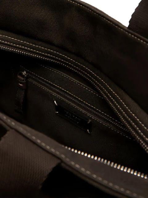 The Row contrast-stitching tote bag - Green