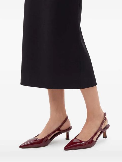 Maje 60mm patent-leather slingback pumps - Red