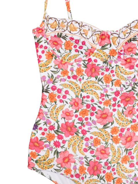 FARM Rio floral-print swimsuit - White