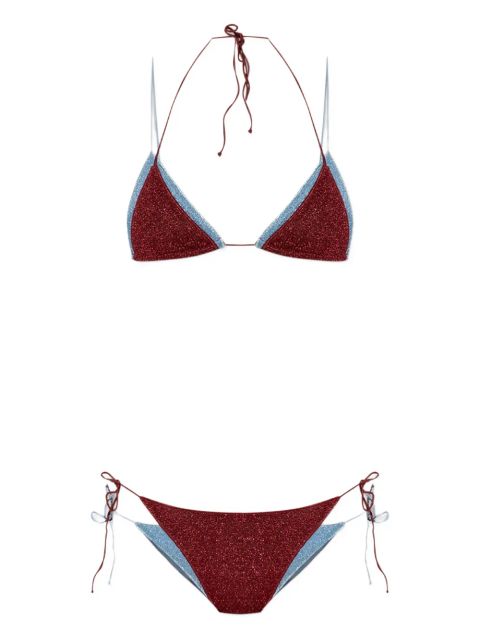 Oséree glitter-detailing bikini - Red