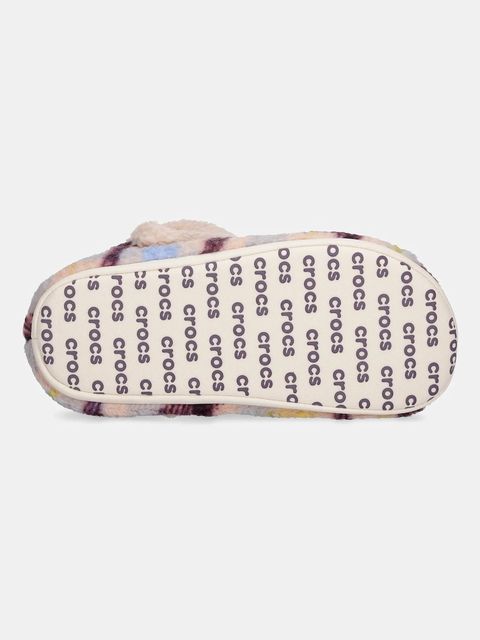 Crocs kapcie Classic Cozzzy Plaid Slipper kolor różowy 211911